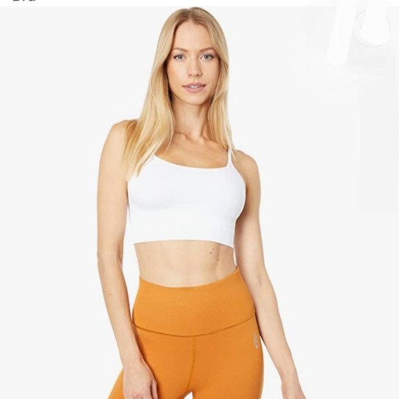 Free People Andi Square Neck Seamless Bra White MSRP $38 FP076 - Picture 3 of 13